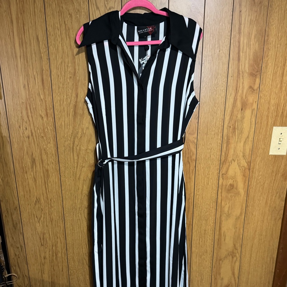 Killstar Zephaniah Striped Shirt Maxi Dress Size XXL NWT